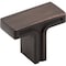 Jeffrey Alexander 1-3/8" Overall Length Brushed Oil Rubbed Bronze Rectangle Anwick Cabinet Knob 867DBAC - alternate 1